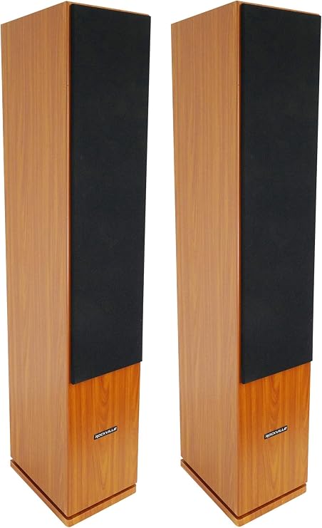 Rockville RockTower 68C Classic Home Audio Tower Speakers Passive, 2-Pack