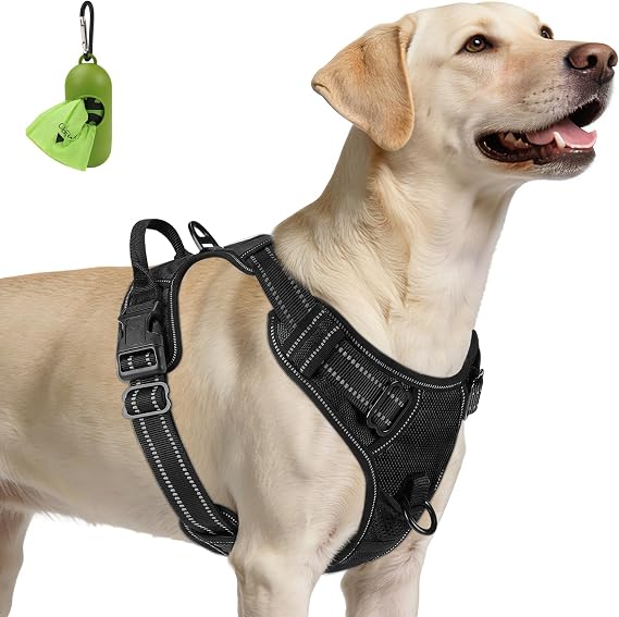 Joytale No Pull Dog Harness for Large Dogs, Front Clip, Black