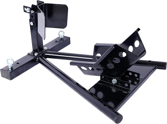 Adjustable Motorcycle Wheel Chock Stand - 1500Lbs Capacity Heavy Duty Motorcycle Front Tire Chock for 17" to 21" Tires with Car Mount Hook and Bolt-On Option | Motorcycle Chock for Trailer or Garage