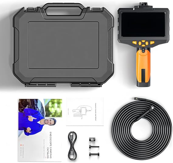 Borescopes endoscopes NTS300 5.0 Inch Inspect Camera Digital Industrial Endoscope Camera 1080P HD Drain Pipe Inspection Borescope Snake Tube Waterproof (Single Lens-5.5mm-1m)