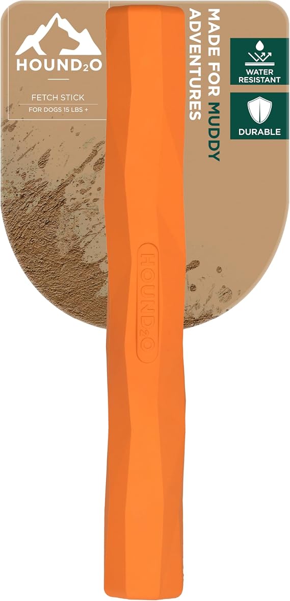 Playology Hound2O Fetch Stick Dog Toy - Outdoor Dog Toy - Orange