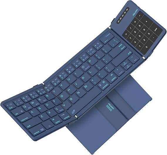 Nillkin Foldable Bluetooth Keyboard with Touchpad & Number Pad, Blue