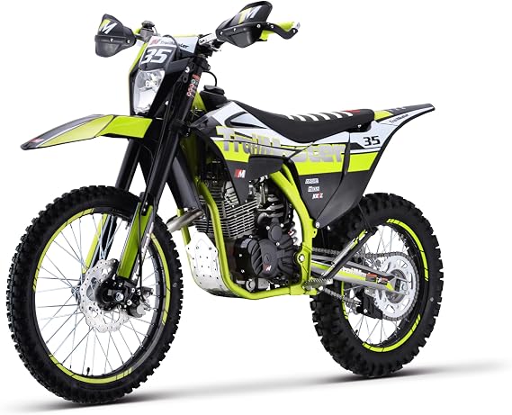 Trailmaster TM 35-250, Great Full Size Dirt Bike with High-Performance 249cc 4 stroke 18.7HP engine, 5 speed manual transmission and Electric & Kick Start (Green)