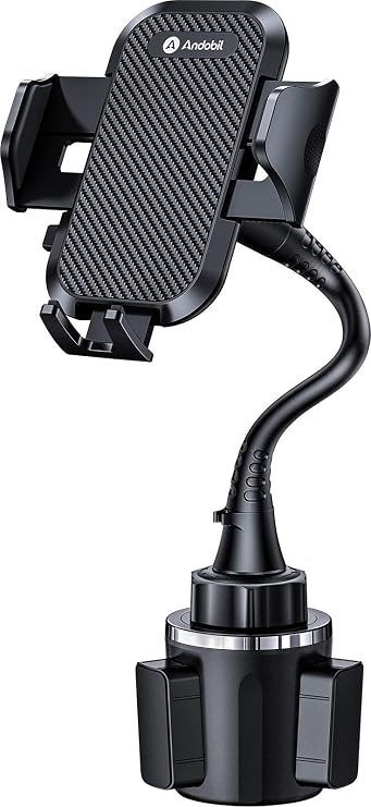 andobil Upgraded 15" Cup Holder Phone Holder, Solidest & Adjustable Military-Grade Long Gooseneck Cup Phone Holders for Your Car Truck, Car Phone Holder for iPhone 17 Pro Max 16 15 14/Samsung/Pixel