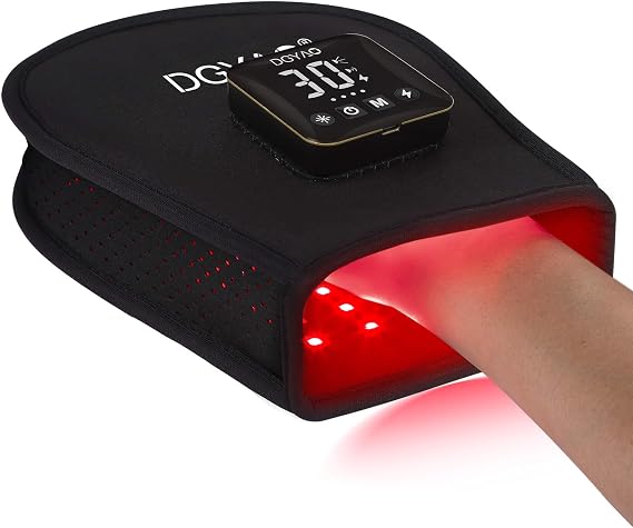 D MAX Cordless Red Light Therapy Hand Glove for Hand Wrist Pain Relief, Near Infrared Therapy with Battery Pulse Therapy
