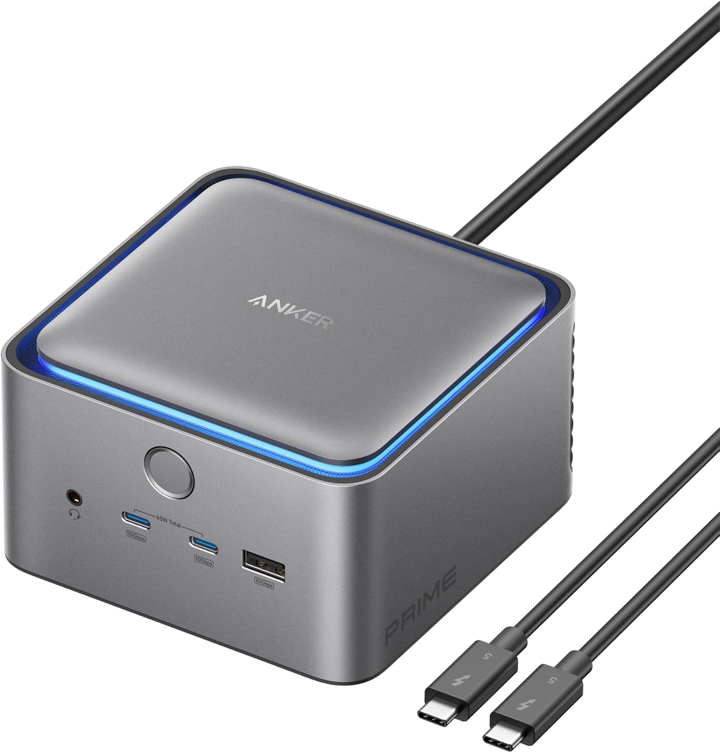 Anker Prime TB5 Docking Station, 14 Ports Thunderbolt 5 Docking Station with 140W Max Charging, 120Gbps Max Transfer, Ambient LED Lighting, Cooling System, Up to 8K Display for Thunderbolt 5/4 Laptops