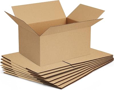 Famagic Small Shipping Boxes 8x6x4 Inch 10 Pack Brown Box Corrugated Cardboard Boxes for Packaging Small Business, Mailing Boxes for Shipping