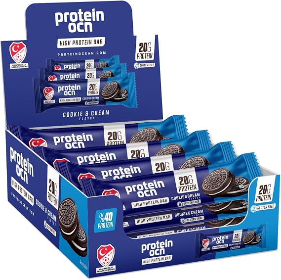 Proteinocean Protein Bar Cookie-Cream Aromalı 50 gr x 12 Adet