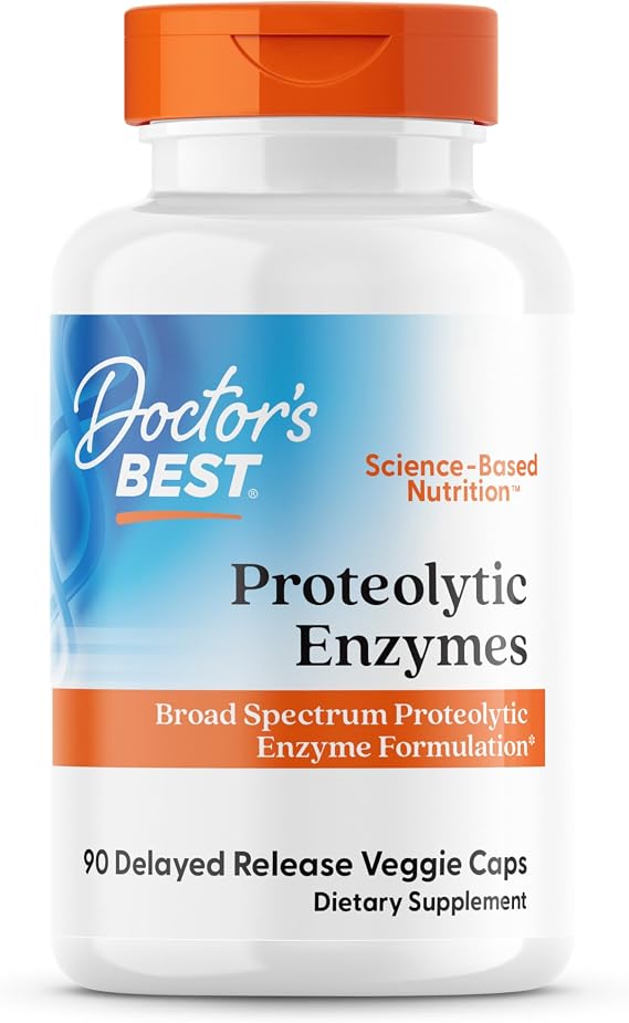 Doctor's Best Proteolytic Enzymes Supplement for Men & Women - Supports Protein Digestion, Caps for Digestive Wellness, Bromelain, Protease, Papain Blend, Supports Metabolic Health - 90 Veg Capsules