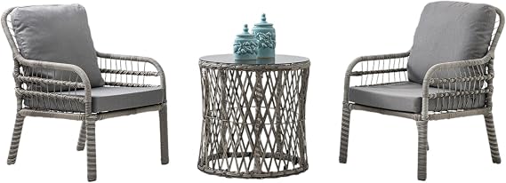 Pisa Single Rattan Garden Balcony Seating Group Gray 700