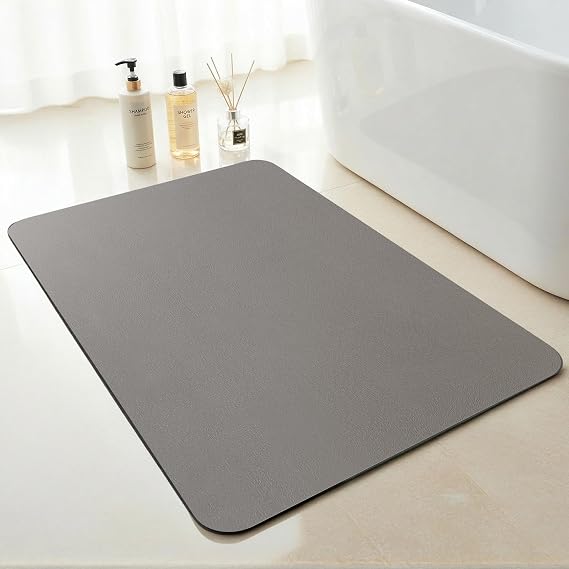 Bath Mat Bathroom Rugs, Non Slip Thin Rubber Backing Ultra Thin Bathroom Rug Fit Under Door, Quick Dry Super Absorbent Washable Shower Bath Mats for Bathtub Side Floor, Easy Care