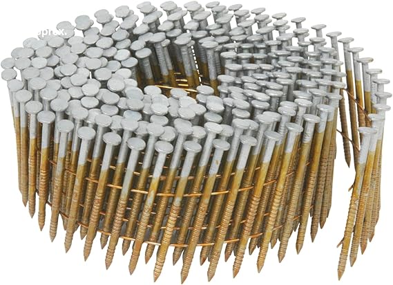 Metabo HPT Coil Siding Nails 3,600 Count, 1-3/4" x .092, 15 Degree Full Round Head, Ring Shank, Wire Coil, Hot Dipped Galvanized Steel Nails, for Siding, Fence Nails, Metal Siding, 13363HPT