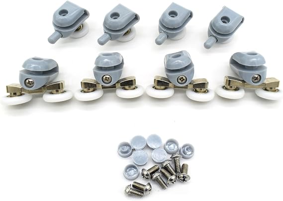 8 Pcs Top/Bottom Shower Door Rollers/Runners/Pulleys/Wheels Bathroom Replacement Parts 22mm Diameter