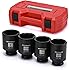 MIXPOWER 1/2-Inch Drive Deep Impact Socket Set, Inch, Cr-Mo, 6 Point, 1-13/16",1-7/8", 1-15/16", 2", 4-Pieces 1/2" Dr. Spindle Axle Nut Impact Socket Set, Impact Grade