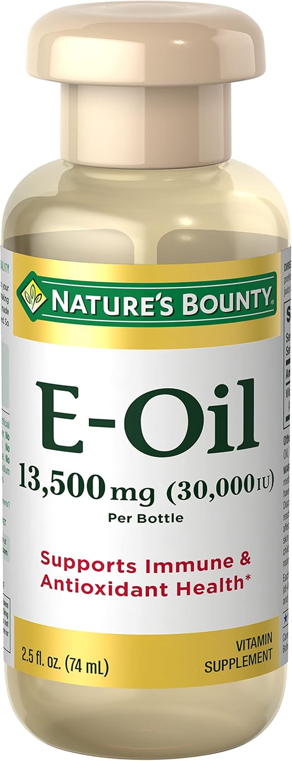 Natures Bounty Vitamin E Oil, Supports Immune & Antioxidant, 30,000IU Vitamin E, Topical or Oral, 2.5 Oz