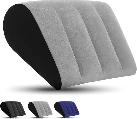 Portable Inflatable Wedge Pillow for Traveling - Wedge Pillow for Sleeping,30s Blow Up Small Inflatable Wedge Body Positioner,Lightweight Bed/Leg/Hip/Ankle Elevation Pillows,Under Knee Pillow,Grey