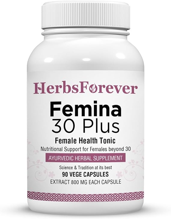 Herbsforever Female 30 Plus-Womens Health Multivitamin Herbs|Support for Hormonal Mood| PMS|Libido & Cycle with Shatavri,Tribulus,Red Clover 7 Ayurvedic Herb Extract|90 Veg Capsules|800 mg