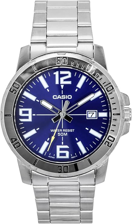 Casio MTP-VD01D-2BV Men's Entiker Stainless Steel Blue Dial Casual Analog Sporty Watch