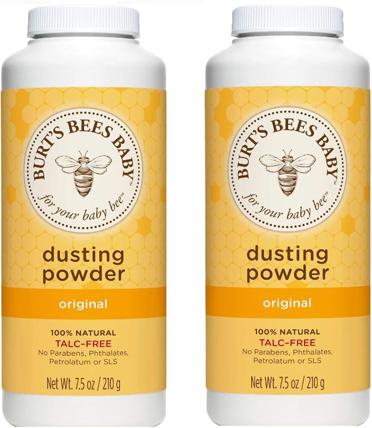 Burt's Bees Baby Bee Dusting Powder Bottle, 7.5-Ounce Bottles Pack of 2