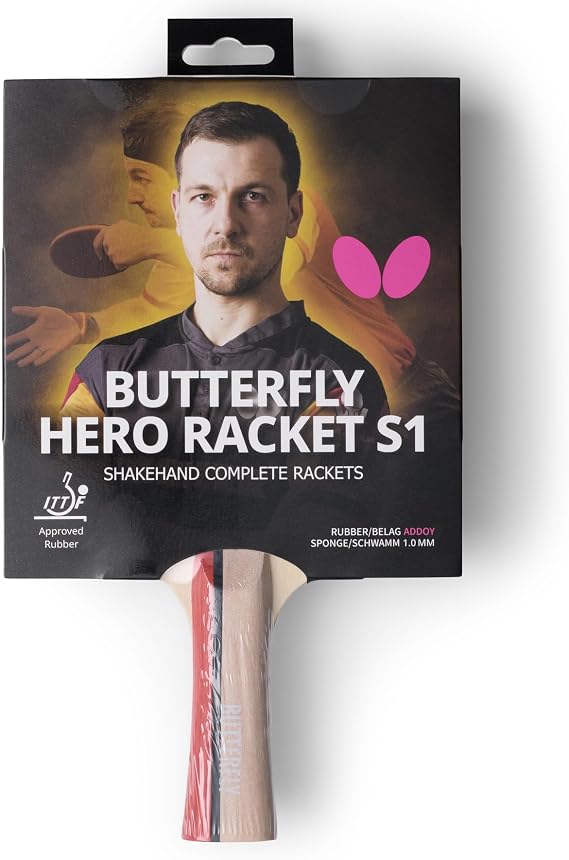 Butterfly Hero Racket S1 Table Tennis Bat Timo Boll Edition | ITTF Approved Rubber | Lightweight Ping Pong Paddle