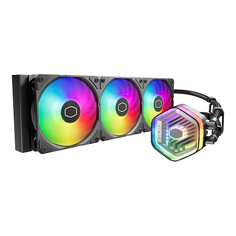 Cooler Master 360 Atmos Performance-Driven Close-Loop AIO Liquid Cooler, R9|Ultra 9, Dual Chamber aRGB Pump, 360 Radiator, Sickleflow Edge PWM Fans, AM5|4, Intel LGA 1851|1700 Platform