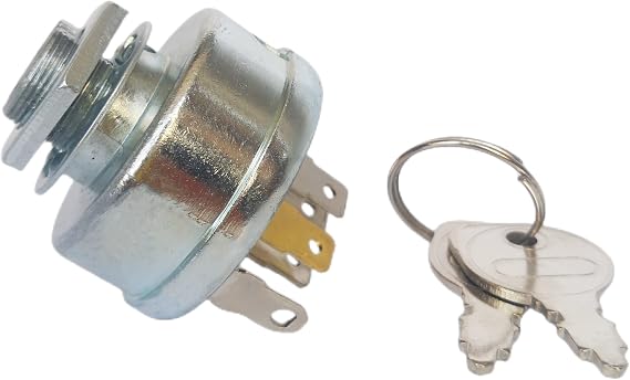 Craftsmen Riding Lawn Mower Ignition Switch with 3 Position 2 Keys 6 Terminals Replacement for John Deere,Toro,Grasshopper,Snapper,Kubota,Scag