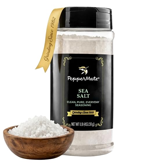 Coarse Sea Salt for Grinder Refill, 1 lb, Pure Unrefined Kosher Rock Salt