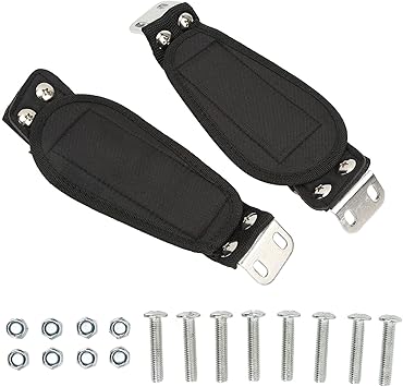 Mountain Board Foot Holder, Adjustable Feet Holding Fixing Band with Metal End Clips, Hook and Loop Strap for Kiteboard Electric Scooter Longboard Snowboard