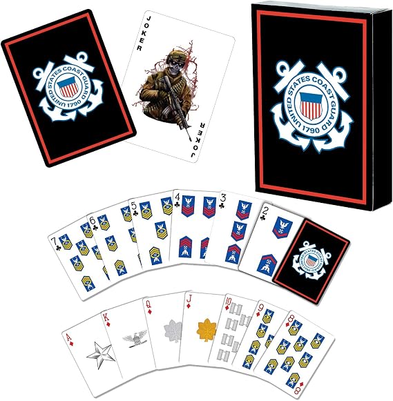 Military Gift Shop Coast Guard Playing Cards - Professional Quality USCG Deck of Cards - Coast Guard Gifts | Coast Guard Playing Cards