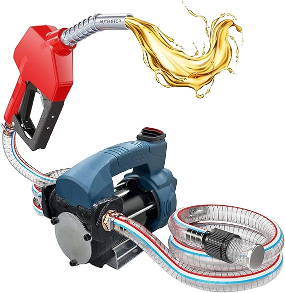 Battery Diesel Pump Compatible with Makita 18 V Batteries, 40 L/min Electric Fuel Pump with Nozzle and Oil Line, Automatic Shut-Off, Portable Pump for Diesel, Kerosene (Without Battery)