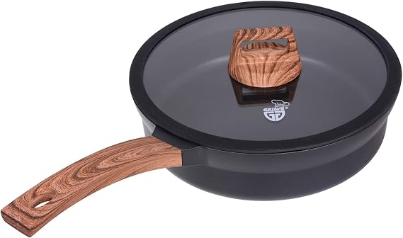 GRÄWE Frying Pan 28 cm Cast Aluminium Non-Stick Coating Suitable for Induction Cookers Aluminium Line PFAS and PFOA-Free