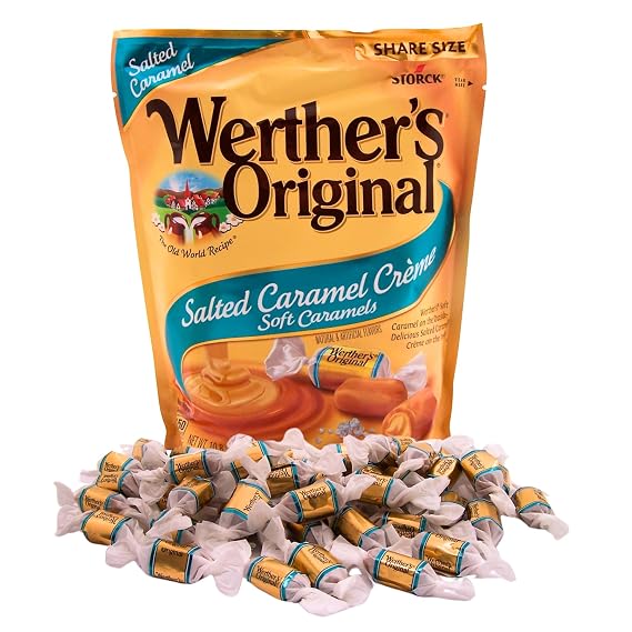 Werther's Original Salted Caramel Creme Soft Caramels, Shareable Size Bag, Individually Wrapped Pieces, 10.8 Ounces