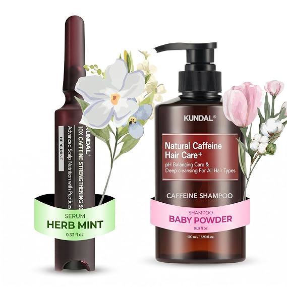 KUNDAL Hair Loss Serum & Caffeine Scalp Shampoo [Baby Powder]