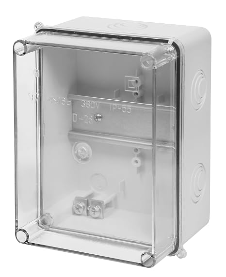 ELEKTRO-PLAST Surface-Mounted Shawl Box IP55 Distribution Box 158 x 118 x 97 cm Transparent Housing TH35