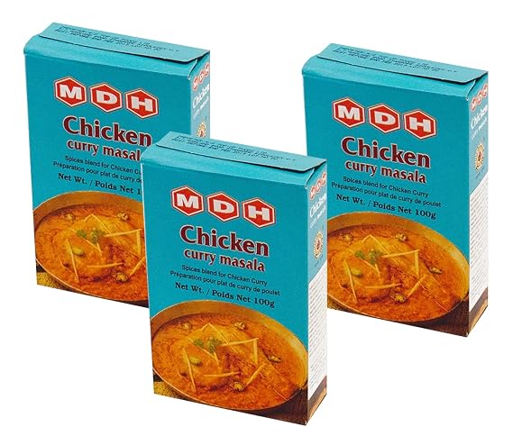MDH Chicken curry Masala 100g (Pack of 3) Instant Spicy Chicken curry Masala - Makes Your Food Delicious - Enhances the flavours of the meal