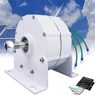 12000W Low RPM Permanent Magnet Generator, 3 Phase Gearless Permanent Magnet Generator 12V24V48V120V220V AC Alternator Water Wind Turbine Generator with Rectifier,220V