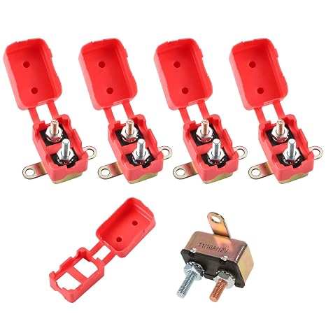 GLOSO E512 Stud Type Circuit Breakers, Crosswise Bracket, Auto Reset (T1) - 5 Pack (10A)
