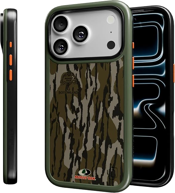 cellhelmet iPhone 17 Pro Shockproof Protective Case in Mossy Oak Bottomland Camo, MagSafe Compatible, 18-Foot Drop-Test Certified, Slim, Rugged, Raised Bezels & Lifetime Replacement