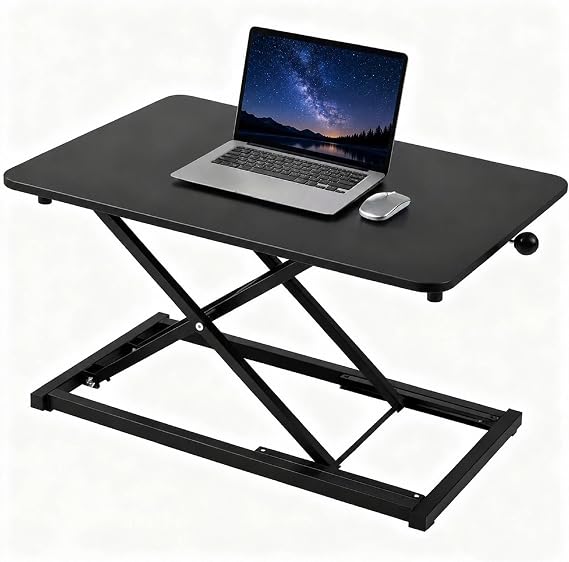 Standing Desk Converter Keyboard Riser Height Adjustable Black 23.6 Inch