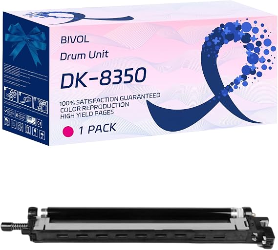 BIVOL DK-8350 Drum Unit Compatible for Kyocera TASKalfa 2553ci 2552ci 3252ci 3253ci Printers, with Chip, High Yield 25000 Pages, Vivid Colors Black