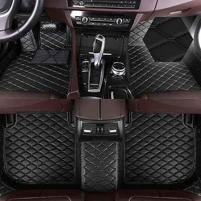 Car Floor Mats for BMW X3 2018-2024, Luxury Leather Full Coverage Floor Liner All Weather Protection Carpet. Full SetBlack