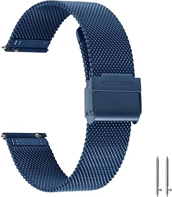 EUTOUR Stainless Steel Mesh Watch Band Milanese Mesh Strap Adjustable Replacement Quick Release Mesh Watch Straps for Men Women 20MM