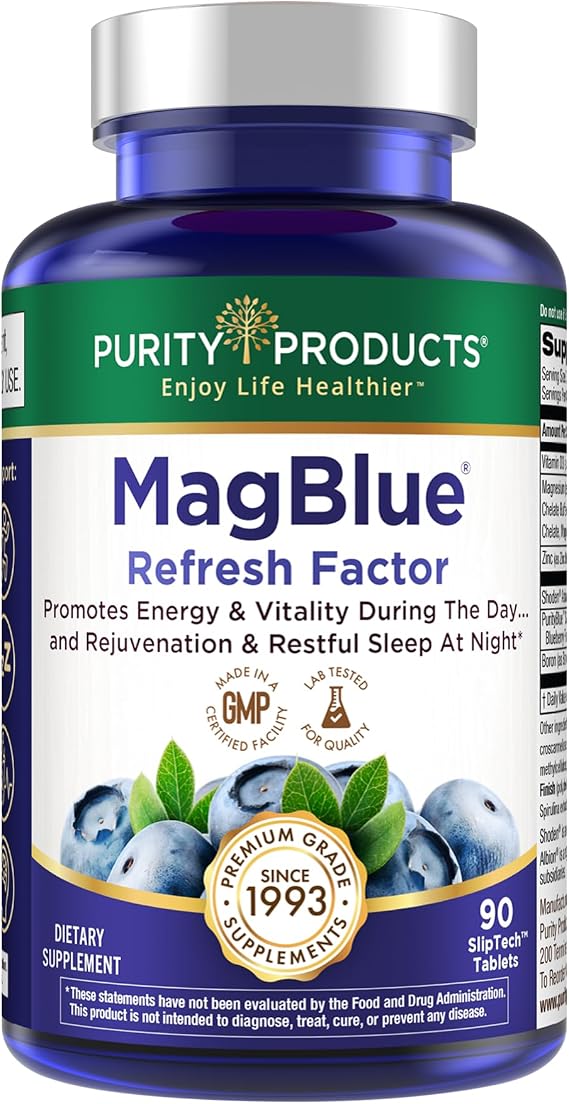 Purity Products MagBlue Refresh Factor Magnesium Bisglycinate + Ashwagandha