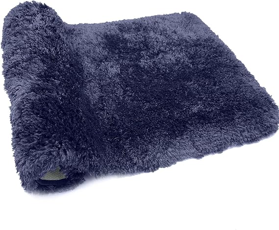 FIFU Bathroom Runner Rug 24" W x 60" L, Navy Blue | Bath Mats for Bathroom, Non-Slip Rubber Latex Backing, Comfort & Soft Shower Bathmat & Carpet for Sink, Home & Hallways