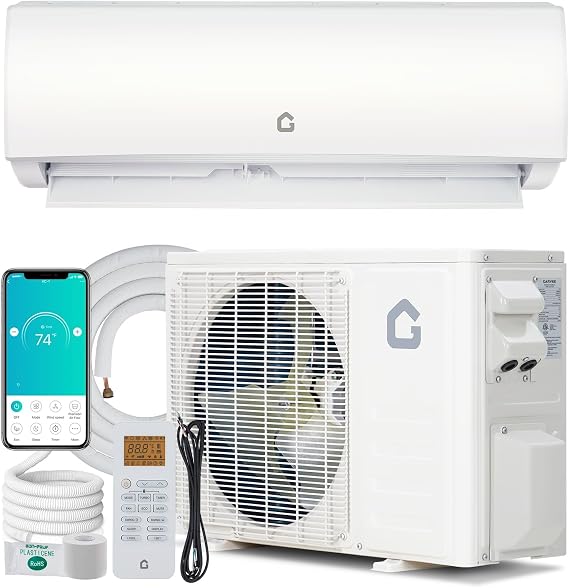 Mini Split Air Conditioner 12000 BTU 208V- 230V with 20 SEER2 Efficiency, Smart Split Unit AC Cooling/Heating Up to 750 Sq.Ft, Inverter Tech Ductless Air Conditioner with WiFi & Remote Control