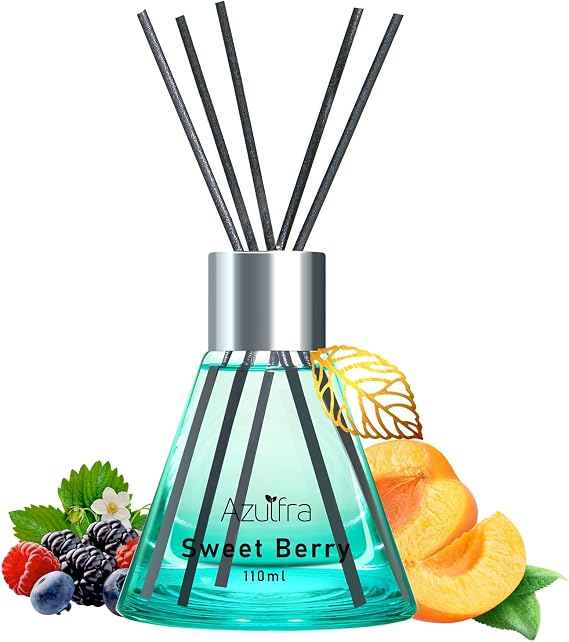 Azulfra Reed Diffuser Set 3.4 oz, Berry Scent Diffusers for Home | Aromatherapy Diffuser for Room Office and Desk Decor