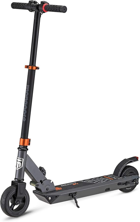 Mongoose React Electric Kids Scooter, Boys & Girls Ages 8+, Max Speed 6-15 MPH, Aluminum Handlebars and Frame, Rear Foot Brake, Battery and Charger Included