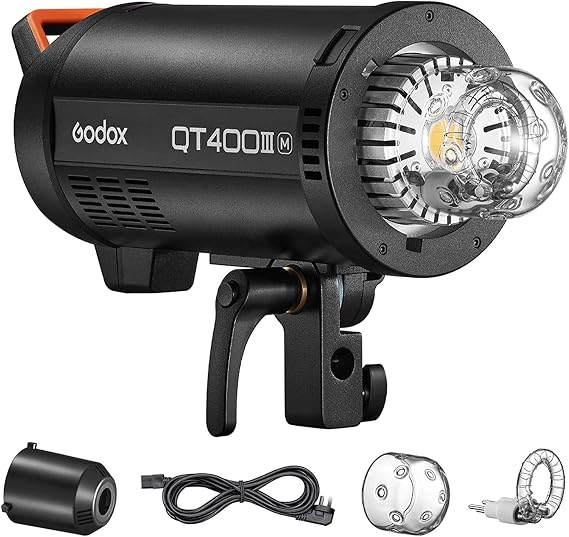 GODOX QT400III Studio Strobe Flash Light 400W GN65 1/8000s High Speed Sync Photography Lighting Built in 2.4G Wirless System 40W LED Modeling Bulb LCD Panel with M/Multi/HSS Flash Mode