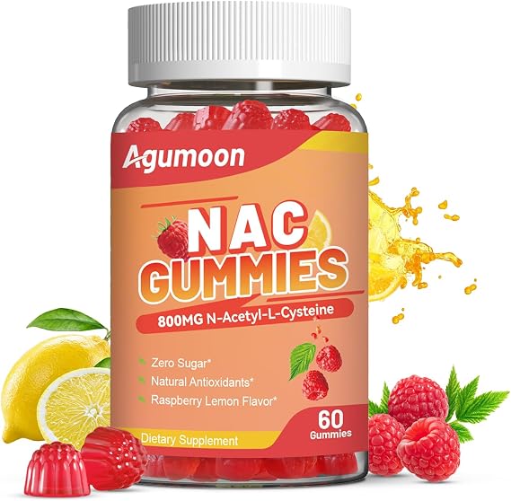 Sugar Free NAC Gummies for Kids & Adults N-Acetyl Cysteine Vegan | 800mg NAC Gentle Stable and Efficient Absorption Support Immune, Antioxidant, Respiratory & Liver Health GMP 60 Gummies