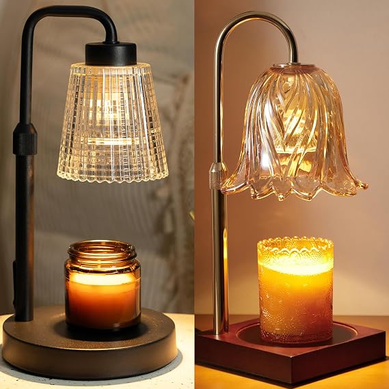 GODONLIF Candle Warmer Lamp, Adjustable Height Candle Warmer, Timer, Dimmable, Home Decor, Wax Melts Warmer for Jar Candles with 2 Bulbs